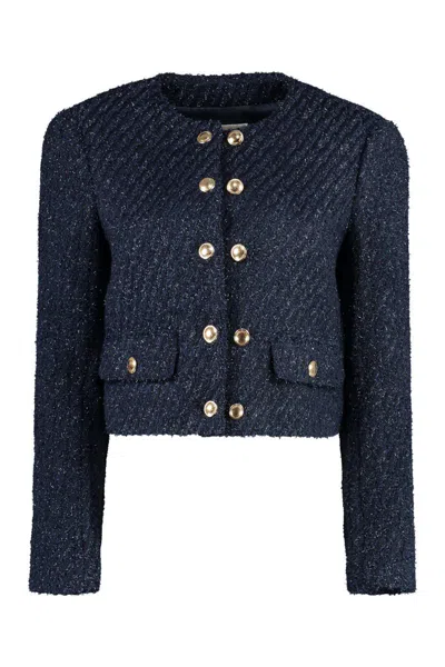 Michael Kors Knitted Jacket In Blue