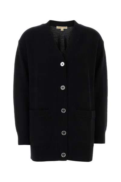 Michael Kors Black Wool Oversize Cardigan