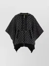 Michael Kors Knitwear Patterned With Drawstring Pockets Hood In Black