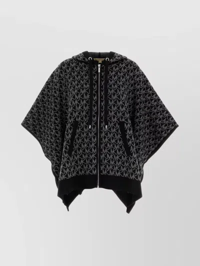 MICHAEL KORS KNITWEAR PATTERNED WITH DRAWSTRING POCKETS HOOD