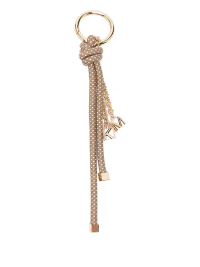 Michael Kors Knot-detail Keyring In Brown