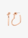 Michael Kors Knotted Heart Hoop Earrings In Gold