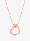 Michael Kors Knotted Heart Necklace In Brown
