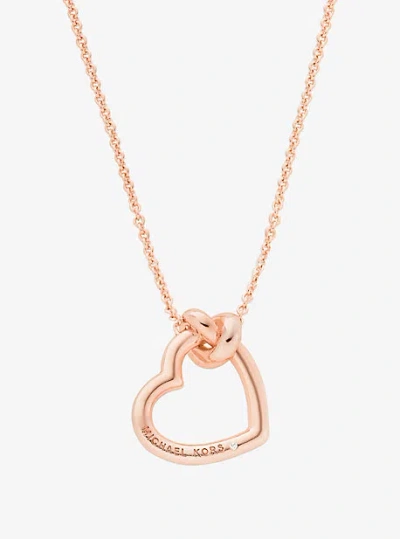 Michael Kors Knotted Heart Necklace In Gold