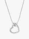 Michael Kors Knotted Heart Necklace In Metallic