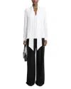 Michael Kors Kobi Halperin Silk Tie Neck Pleated Blouse In White