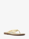 Michael Kors Koko Metallic Crackled Leather Flip Flop In Gold