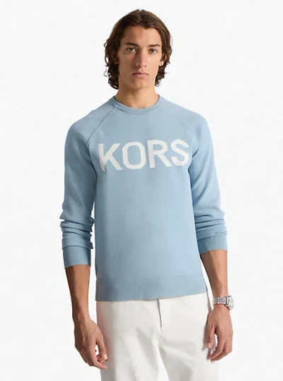 Michael Kors Kors Stretch Knit Sweater In Blue