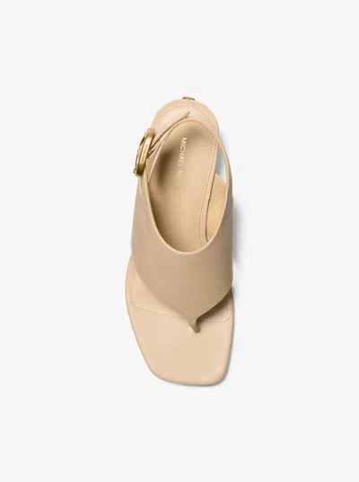 Michael Kors Kya Flex Leather Thong Sandal In Neutral