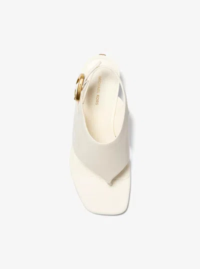 Michael Kors Kya Flex Leather Thong Sandal In White