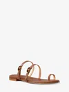 Michael Kors Kya Leather Flat Sandal In Brown