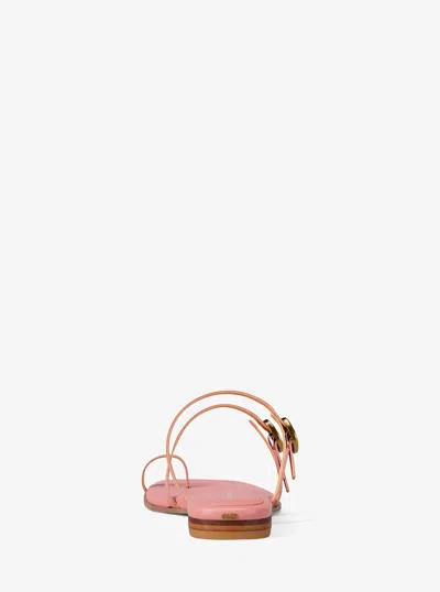 Michael Kors Kya Leather Flat Sandal In Pink