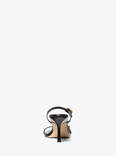 Michael Kors Kya Leather Sandal In Black