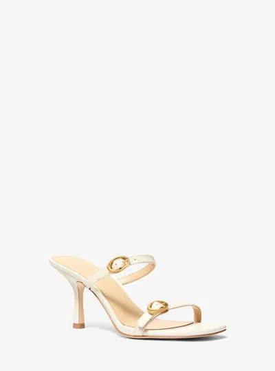 Michael Kors Kya Leather Sandal In White