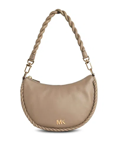 Michael Kors Kyla Dove Grey Leather Bag In Sand