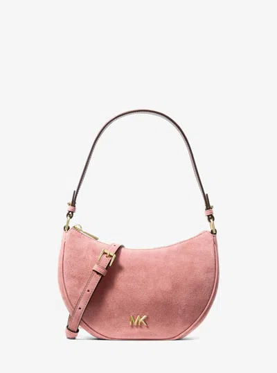 Michael Kors Kyla Small Suede Convertible Pochette In Pink