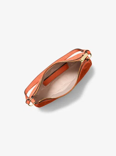 Michael Kors Kyla Small Suede Convertible Pochette In Orange