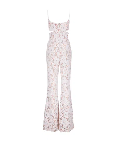 Michael Kors Lace Detail Jumpsuit In White