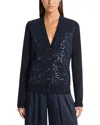 Michael Kors Lace Front Cardigan In Black