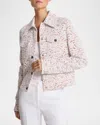 Michael Kors Georgina Corded Floral Lace Blazer Jacket In Optic Whit