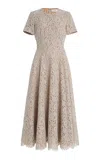 Michael Kors Lace Midi Dress In Neutral