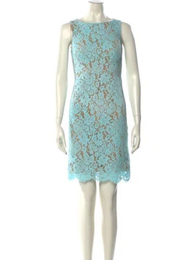 Pre-owned Michael Kors Lace Mini Dress In Blue