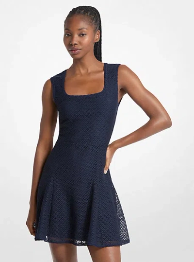 Michael Kors Lace Mini Dress In Blue