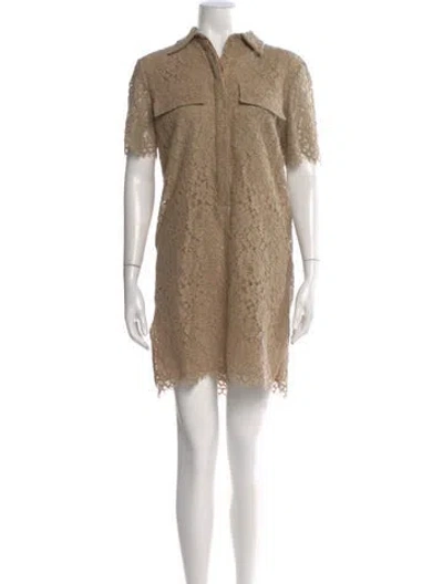 Pre-owned Michael Kors Lace Mini Dress In Neutral