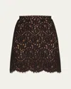 Michael Kors Lace Mini Skirt In Black