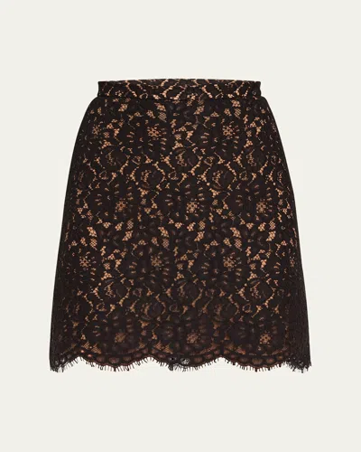 Michael Kors Lace Mini Skirt In Black