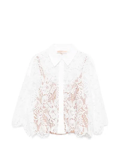 Michael Kors Lace-overlay Shirt In White