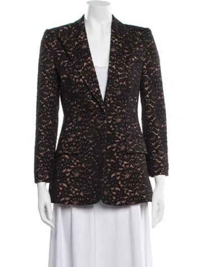 Pre-owned Michael Kors Lace Pattern Blazer In Black