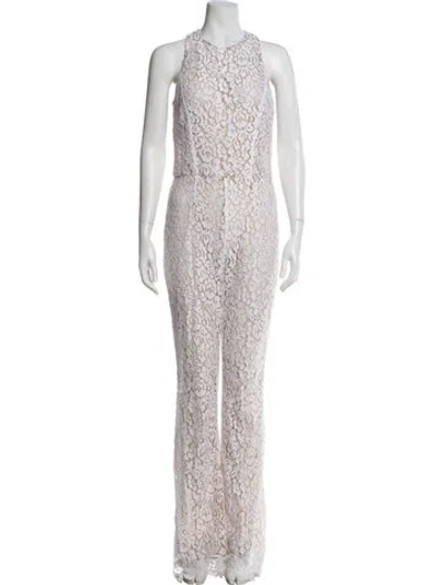 Pre-owned Michael Kors Lace Pattern Crew Neck Jumpsuit W/ Tags In Multi