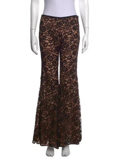 Pre-owned Michael Kors Lace Pattern Flared Pants In Black