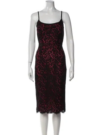 Pre-owned Michael Kors Lace Pattern Knee-length Dress In Black