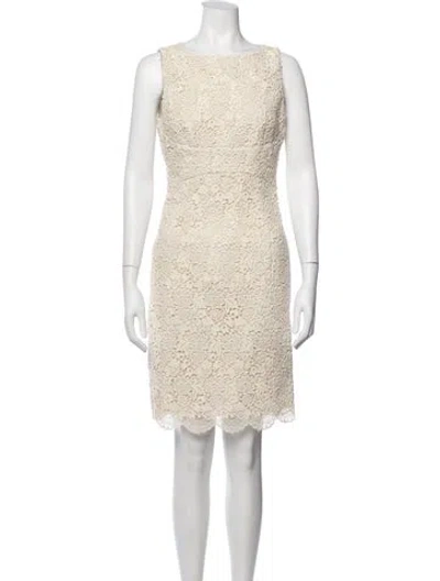 Pre-owned Michael Kors Lace Pattern Knee-length Dress In Neutrals