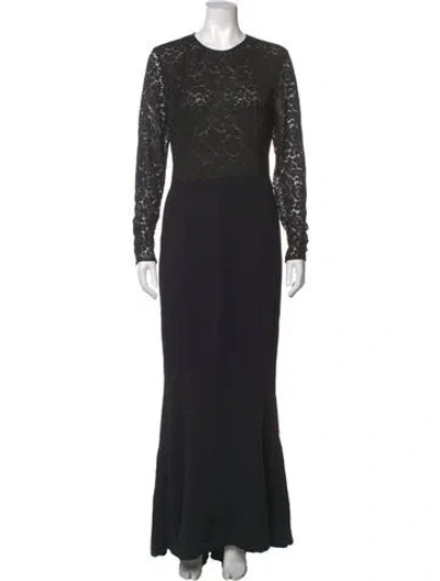 Pre-owned Michael Kors Lace Pattern Long Dress In Black