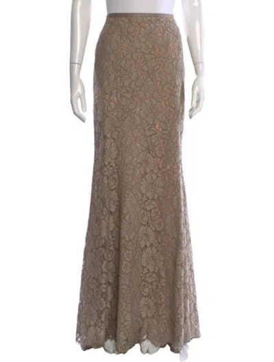 Pre-owned Michael Kors Lace Pattern Long Skirt W/ Tags In Neutral
