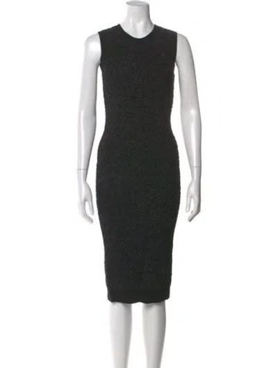 Pre-owned Michael Kors Lace Pattern Midi Length Dress W/ Tags In Black