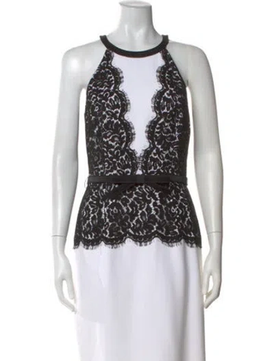 Pre-owned Michael Kors Lace Pattern Midi Length Dress W/ Tags In Black