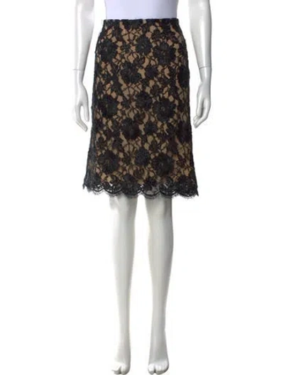 Pre-owned Michael Kors Lace Pattern Midi Length Skirt