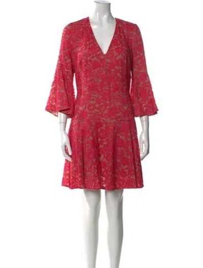Pre-owned Michael Kors Lace Pattern Mini Dress In Pink