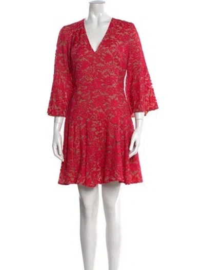 Pre-owned Michael Kors Lace Pattern Mini Dress In Pink