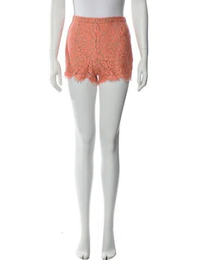 Pre-owned Michael Kors Lace Pattern Mini Shorts In Orange