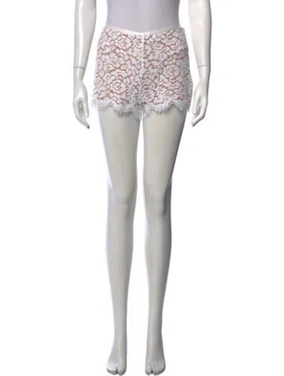 Pre-owned Michael Kors Lace Pattern Mini Shorts In White