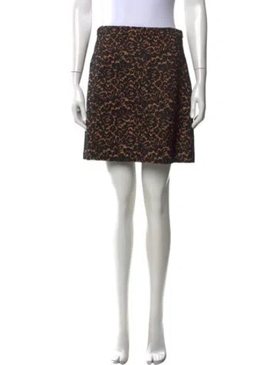 Pre-owned Michael Kors Lace Pattern Mini Skirt In Brown