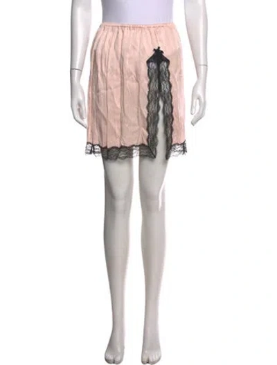 Pre-owned Michael Kors Lace Pattern Mini Skirt In Pink