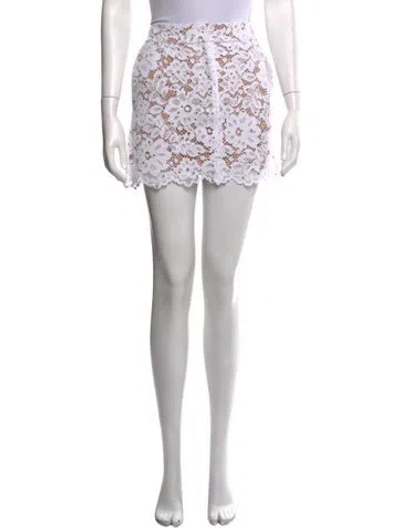Pre-owned Michael Kors Lace Pattern Mini Skirt W/ Tags In White