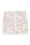 Michael Kors Studded Corded Floral Lace Mini Skirt In White