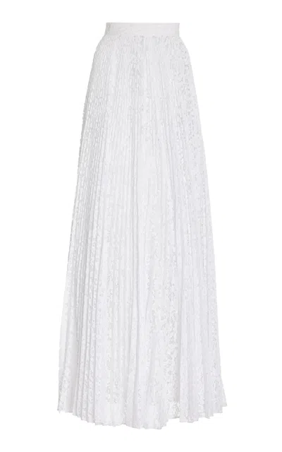 Michael Kors Lace Pleated Maxi Skirt In White